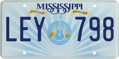 MS license plate LEY798