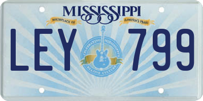 MS license plate LEY799