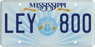 MS license plate LEY800