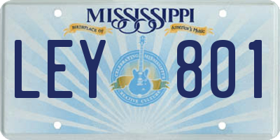MS license plate LEY801
