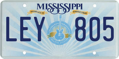 MS license plate LEY805