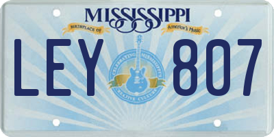 MS license plate LEY807