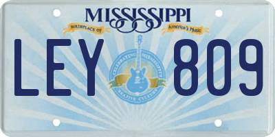 MS license plate LEY809