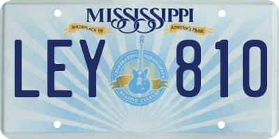 MS license plate LEY810