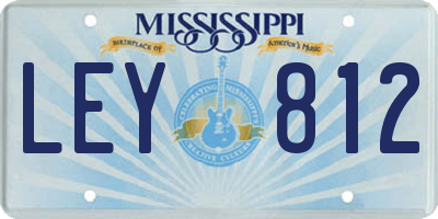 MS license plate LEY812