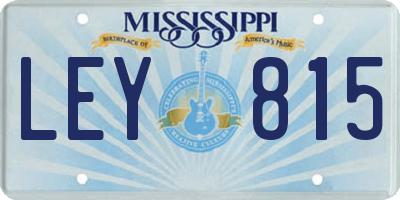 MS license plate LEY815