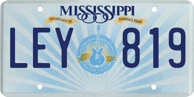 MS license plate LEY819