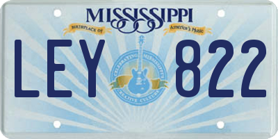 MS license plate LEY822