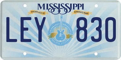 MS license plate LEY830