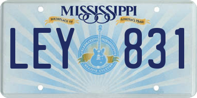 MS license plate LEY831