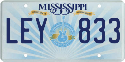 MS license plate LEY833