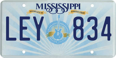 MS license plate LEY834