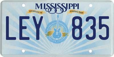 MS license plate LEY835