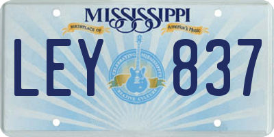 MS license plate LEY837