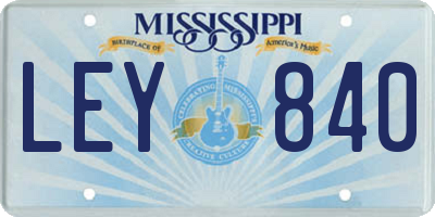 MS license plate LEY840