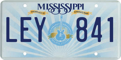 MS license plate LEY841