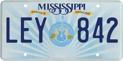 MS license plate LEY842