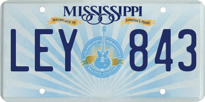 MS license plate LEY843