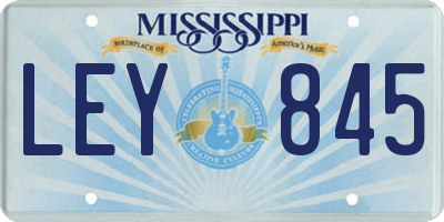 MS license plate LEY845