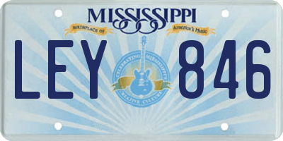 MS license plate LEY846