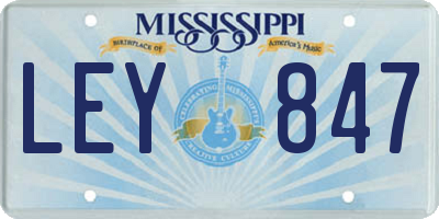 MS license plate LEY847