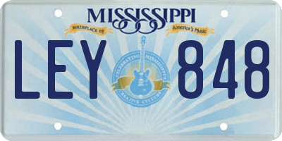 MS license plate LEY848