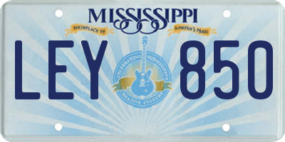 MS license plate LEY850