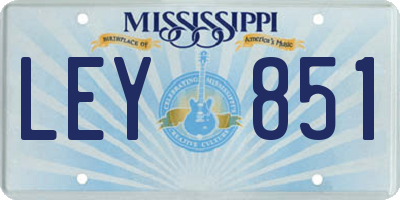 MS license plate LEY851