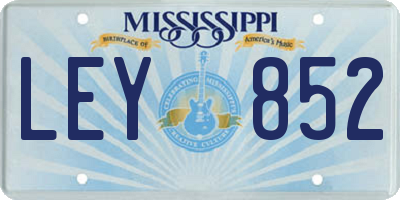 MS license plate LEY852