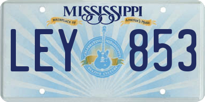 MS license plate LEY853