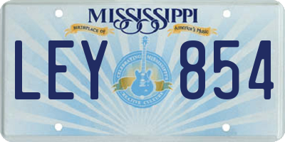 MS license plate LEY854