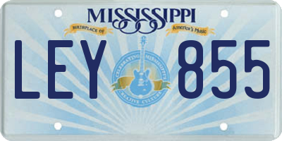 MS license plate LEY855