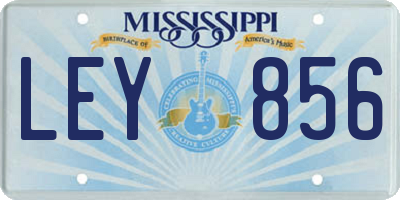 MS license plate LEY856