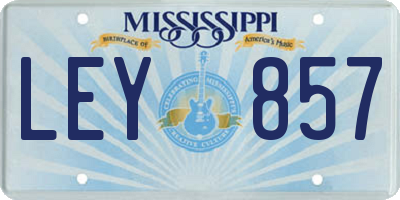 MS license plate LEY857