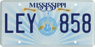 MS license plate LEY858