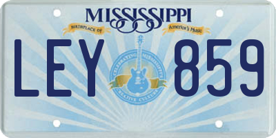 MS license plate LEY859