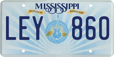 MS license plate LEY860