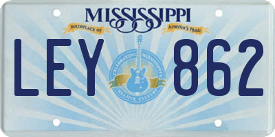 MS license plate LEY862