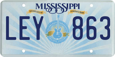 MS license plate LEY863