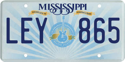 MS license plate LEY865