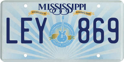 MS license plate LEY869
