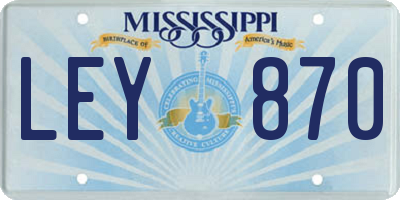 MS license plate LEY870