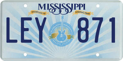 MS license plate LEY871