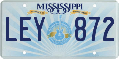 MS license plate LEY872