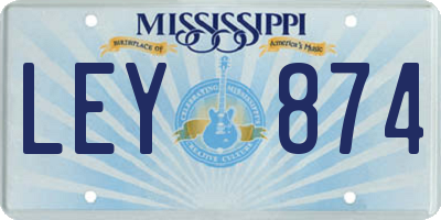 MS license plate LEY874