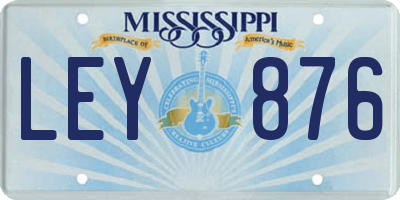 MS license plate LEY876