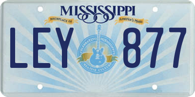 MS license plate LEY877