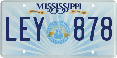 MS license plate LEY878