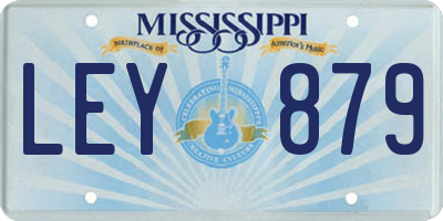 MS license plate LEY879