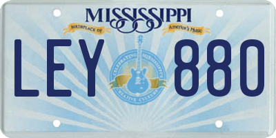 MS license plate LEY880